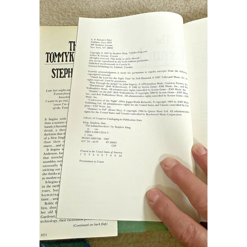 The Tommyknockers by Stephen King, 1st / 1st printing (1987, HC, DJ)